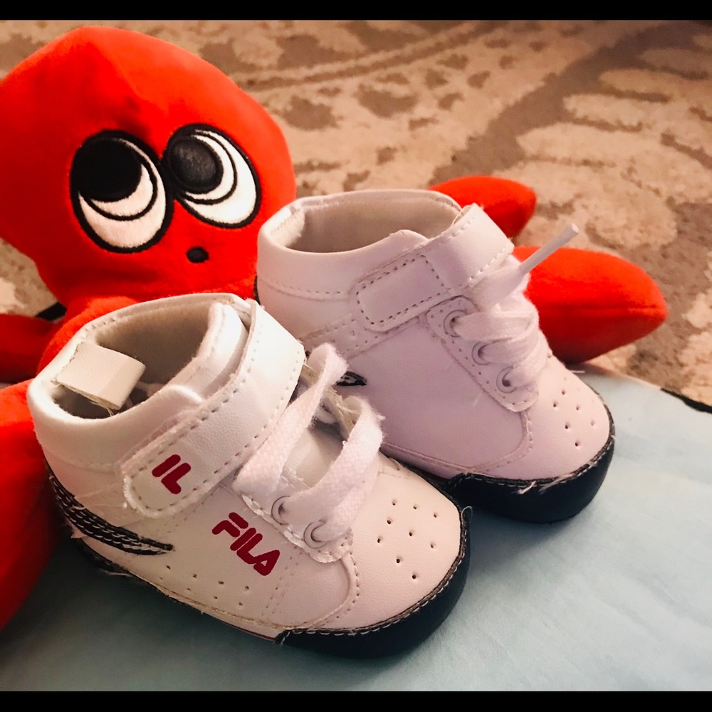 Baby white Fila shoes